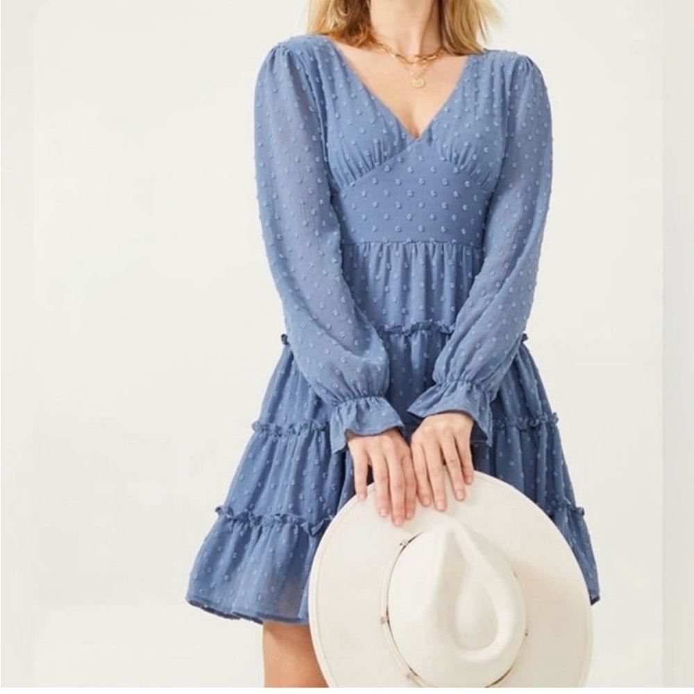Altar'd State Blue Long Sleeve Dress
